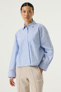 Ladies Blue Button Up Shirt