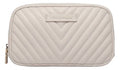Lacey Quilted Makeup Bag - Vanilla