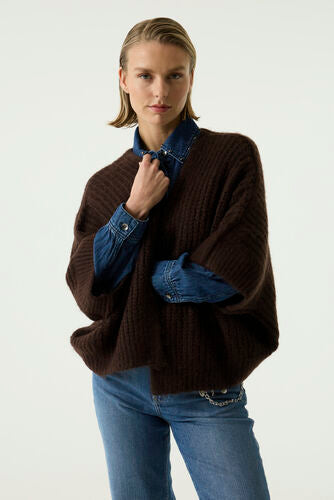 Garcia Brown Wool Blend Cardigan