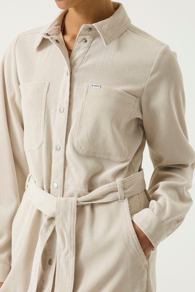 Garcia Corduroy Cream Dress