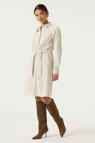 Garcia Corduroy Cream Dress