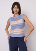 ABIGAIL SLEEVELESS CREW - Blue