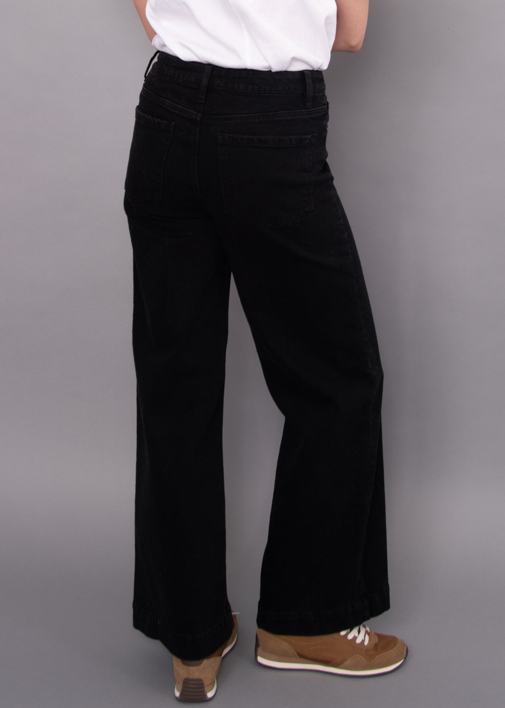 Hirana Black Denim 5 Pocket Wide leg