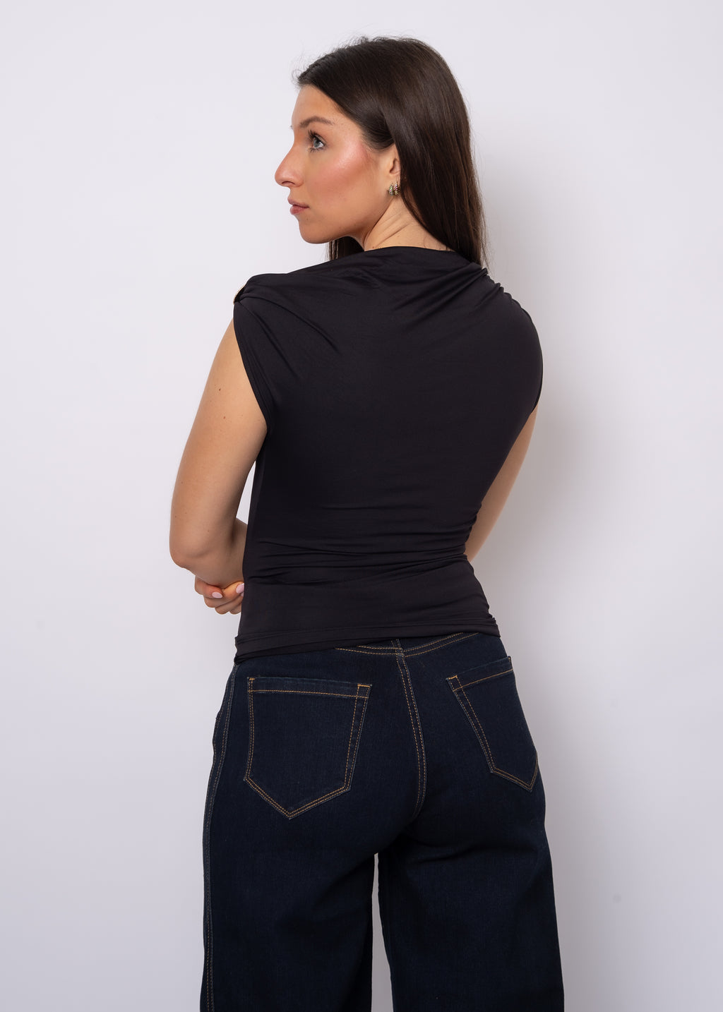 Damian Asymmetric Top with Gold Cuff