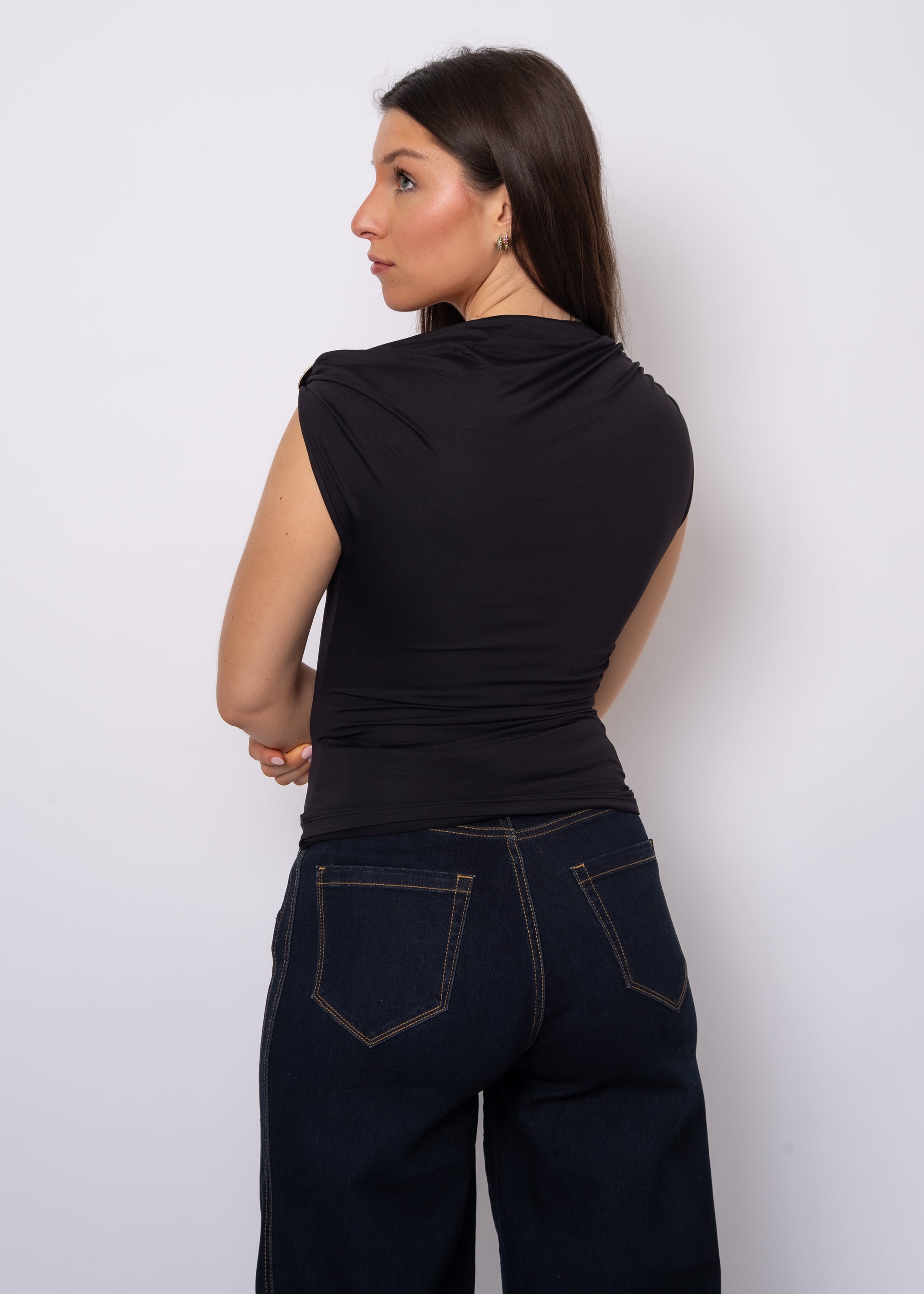 Damian Asymmetric Top with Gold Cuff