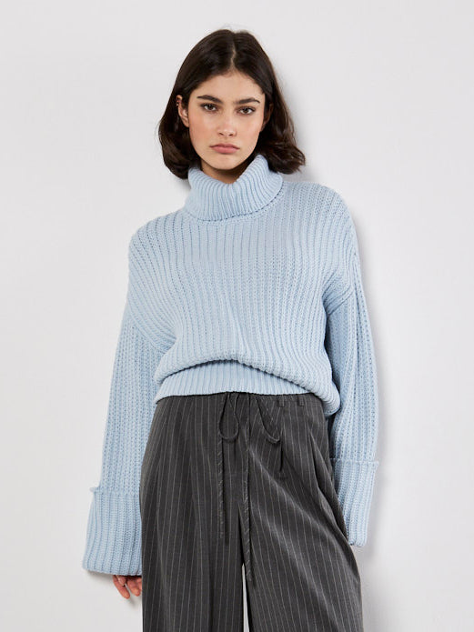 Apricot - Blue Chunky Knit Sweater