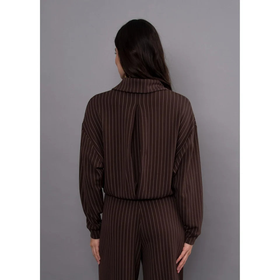 MAURITZ STRIPED SOFT KNIT ZIP UP