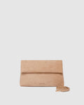 Luka Suede Clutch Honey
