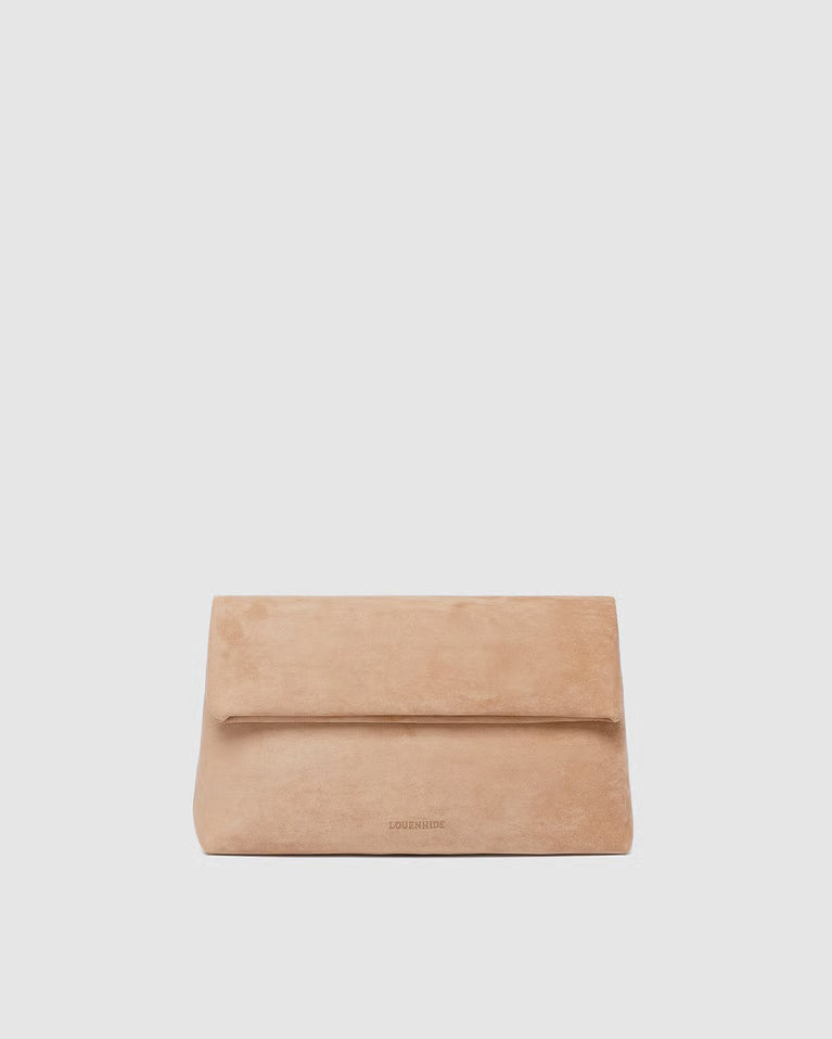 Luka Suede Clutch Honey