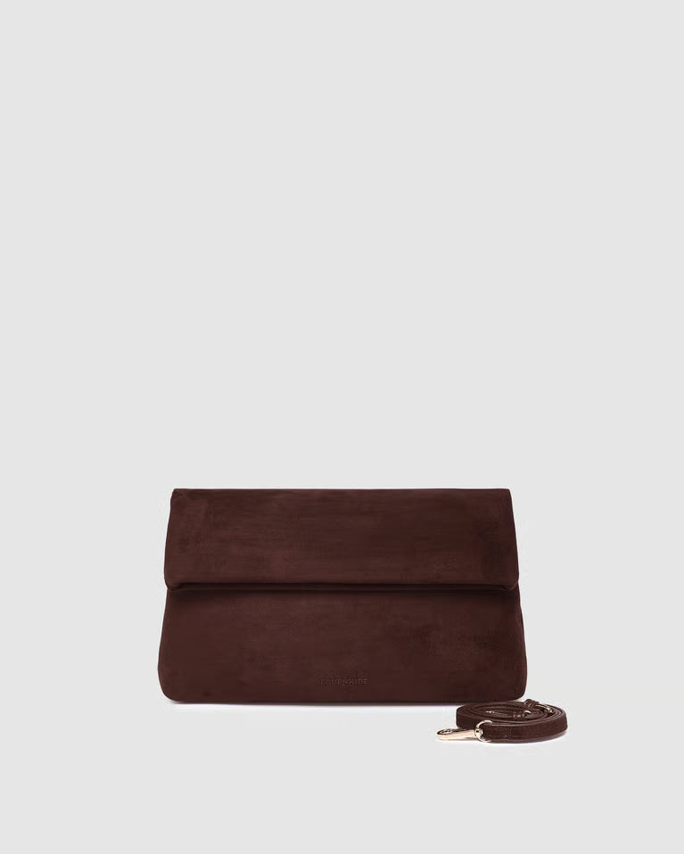 Luka Suede Clutch Brown