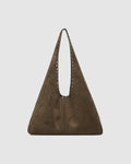 Hailey Suede Shoulder Bag -  Olive