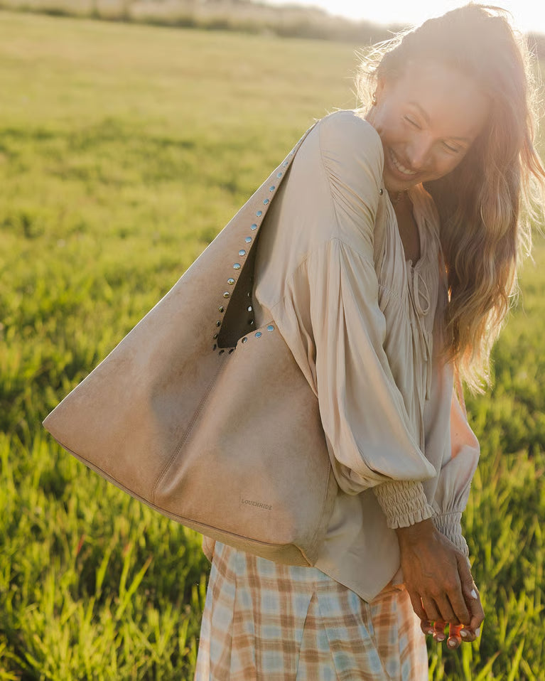 Hailey Suede Shoulder Bag Blonde